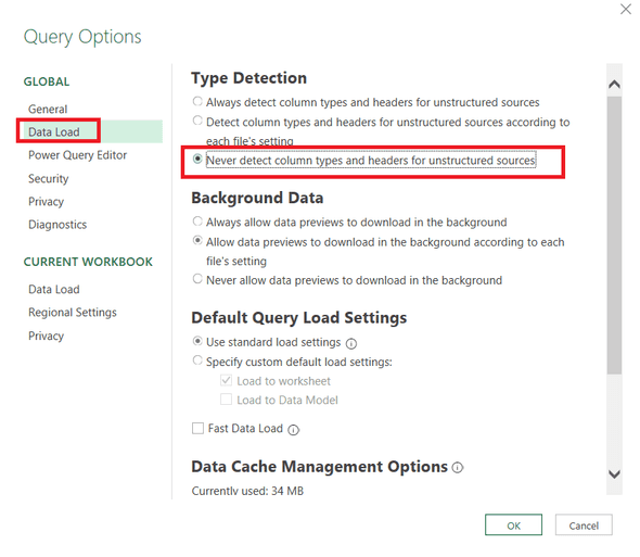 Turn off automatic type detection