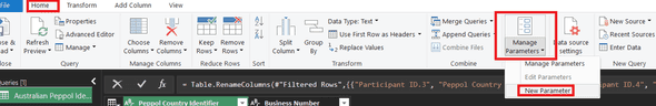 Create a new parameter