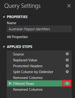 Modify the filtered rows step