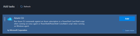 Search for Azure CLI task