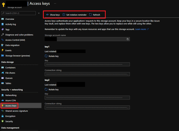 Generate Storage Account Connection string